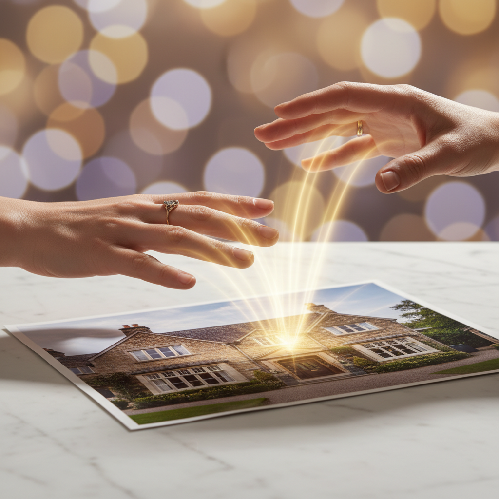 Travail énergétique sur photo d'une maison/bâtiment/commerce